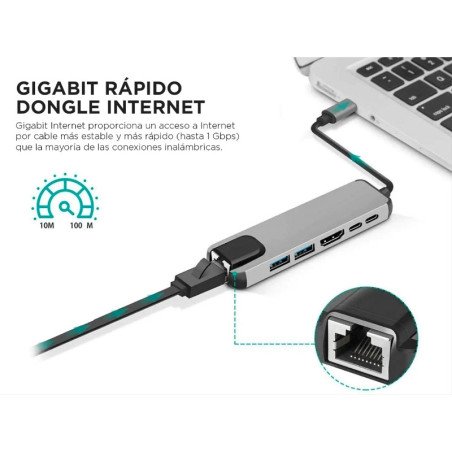 HUB USB 3.0 6 en 1 GADNIC ADAP0011 0650414992707