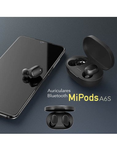 Auricular Bluetooth A6S MiPods (Negro)