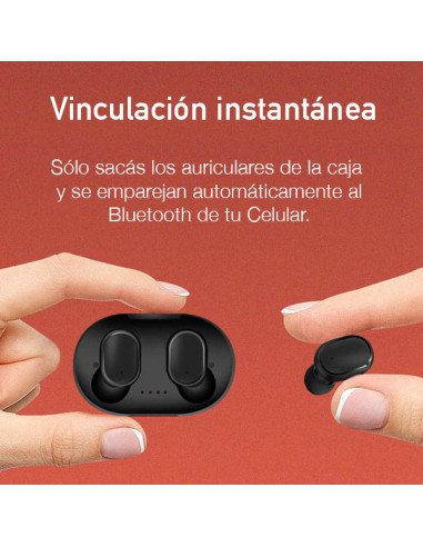 Auricular Bluetooth A6S MiPods (Negro)