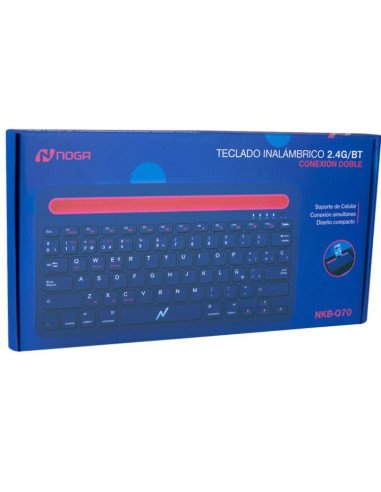Teclado Inalambrico + Bluetooth con soporte Noga (NKB-Q70)