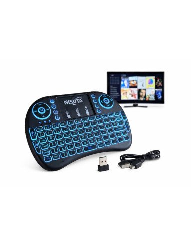 Teclado USB inalambrico mini retroiluminado para Smart TV / Nisuta WIKTV76
