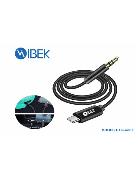 Cable auxiliar 3.5mm a Lightning Ibek (IK-A006) 1mt