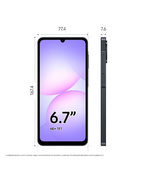 SAMSUNG A07 (128+4GB) Dual SIM Negro