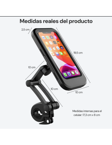 Soporte para moto / bici para Celular 360 grados metal