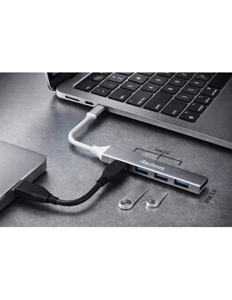 HUB USB Tipo C de 4 Puertos 3.0 Redoos (RDA-104)