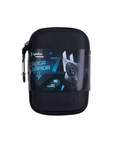 Cargador Lightning a Tipo C IgluFive 3.1A QC3.0 con carcasa protectora