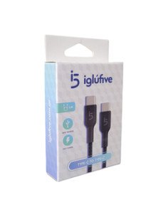 Cable USB Tipo C a Tipo C IgluFive 3.1A 2mts Negro/Blanco