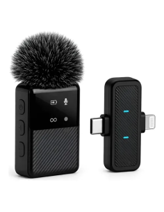Microfono corbatero inalambrico Tipo C + lightning (MS12)