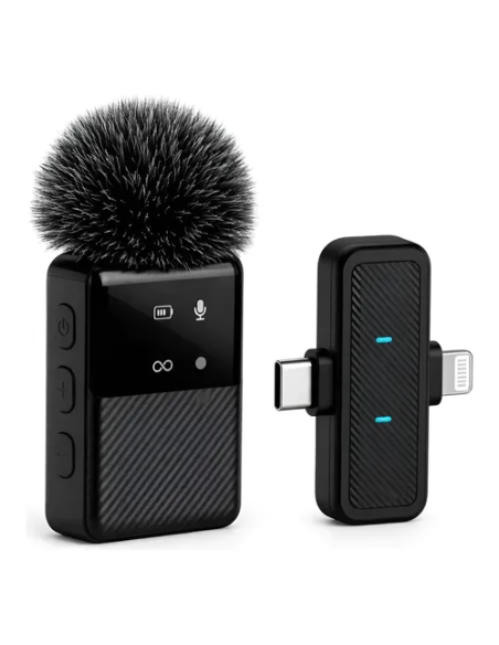 Microfono corbatero inalambrico Tipo C + lightning (MS12)