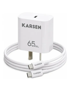 Cargador Tipo C 65W Karsen cabezal C + cable C (6501C)