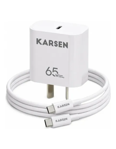 Cargador Tipo C 65W Karsen cabezal C + cable C (6501C)