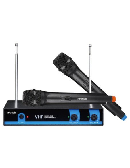 Microfono inalambrico doble VHF Netmak  (NM-MC25)