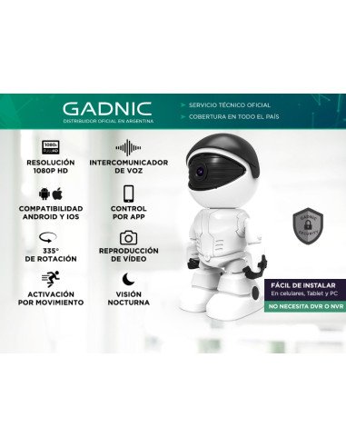 Camara de seguridad robot Gadnic p2p00049
