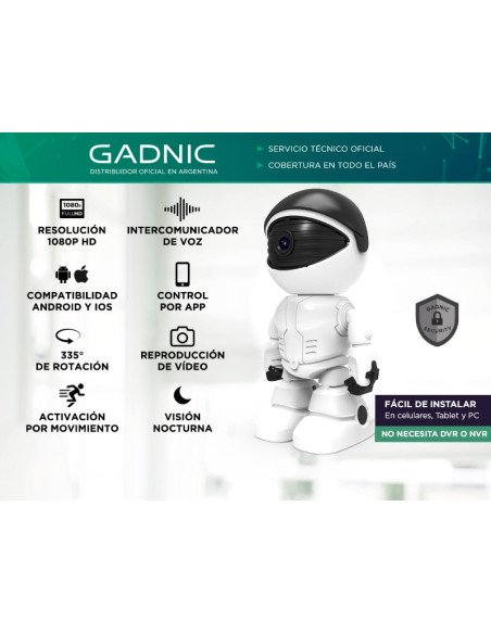 Camara de seguridad robot Gadnic p2p00049