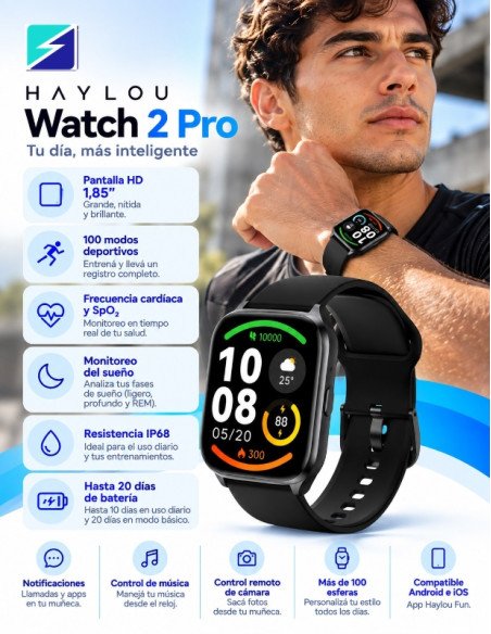 Xiaomi Haylou Watch 2 Pro Negro | 100 Modos Deportivos