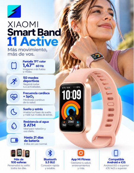 Xiaomi Smart Band 11 Active Rosa 1.47" | OFFLINE