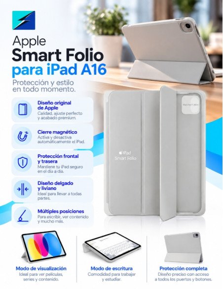 Funda para iPad A16 smart folio (Silver)
