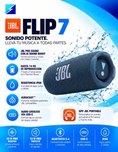 JBL Flip 7 Original Azul Bluetooth IP68 | OFFLINE 2