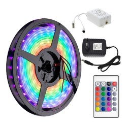 Tira Led RGB 5 Mts con Transformador y Control 
