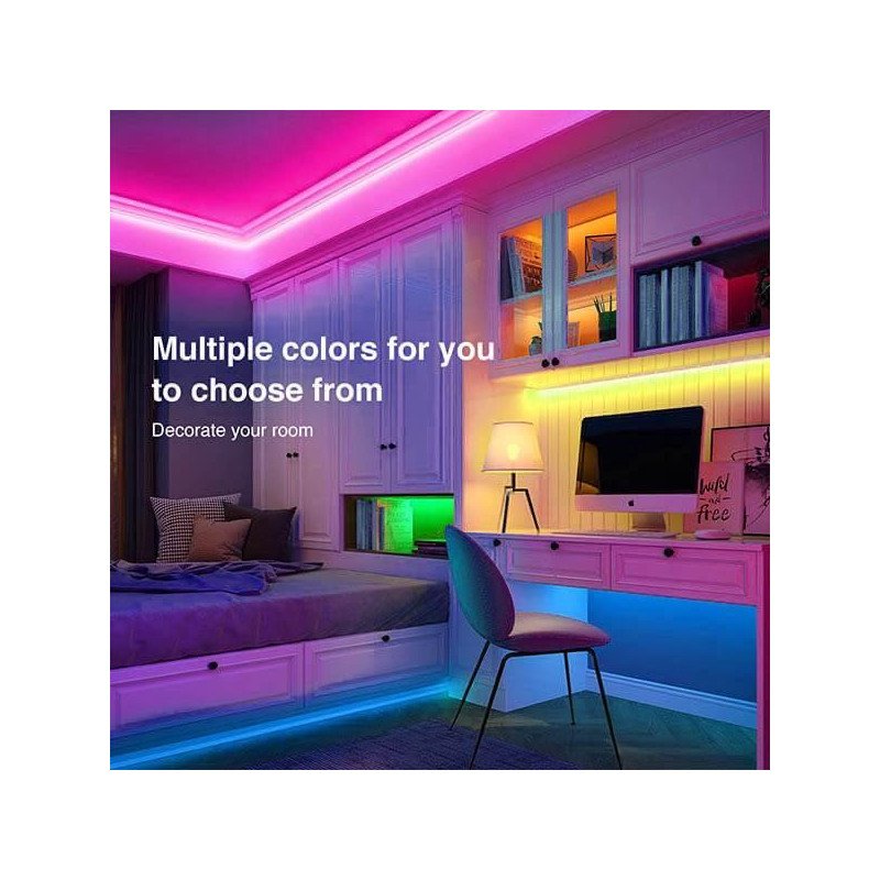 Tira Led RGB 5 Mts con Transformador y Control 