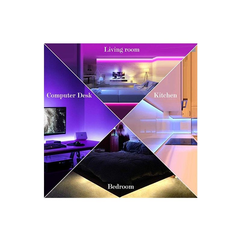 Tira Led RGB 5 Mts con Transformador y Control 