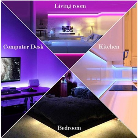 Tira Led RGB 5 Mts con Transformador y Control 