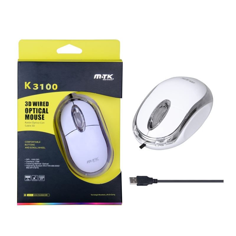 Mouse USB Óptico 3D 1000DPI MTK K3100 