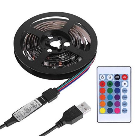 Tira Led RGB 5 Mts USB con control 
