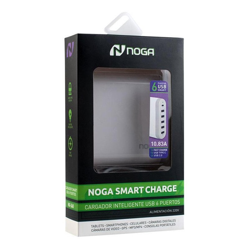 Cargador HUB 6 USB NOGA NG-360 7798137712806