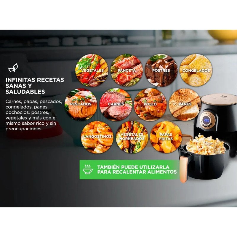 Freidora de Aire GADNIC F4.0 4lts 1400W (FREI001) 0645760443133